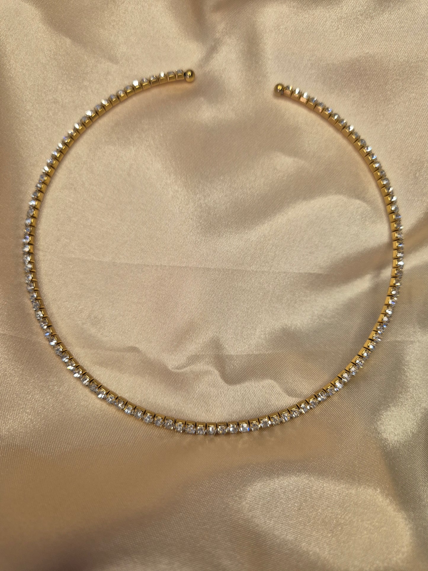Collier jonc strass