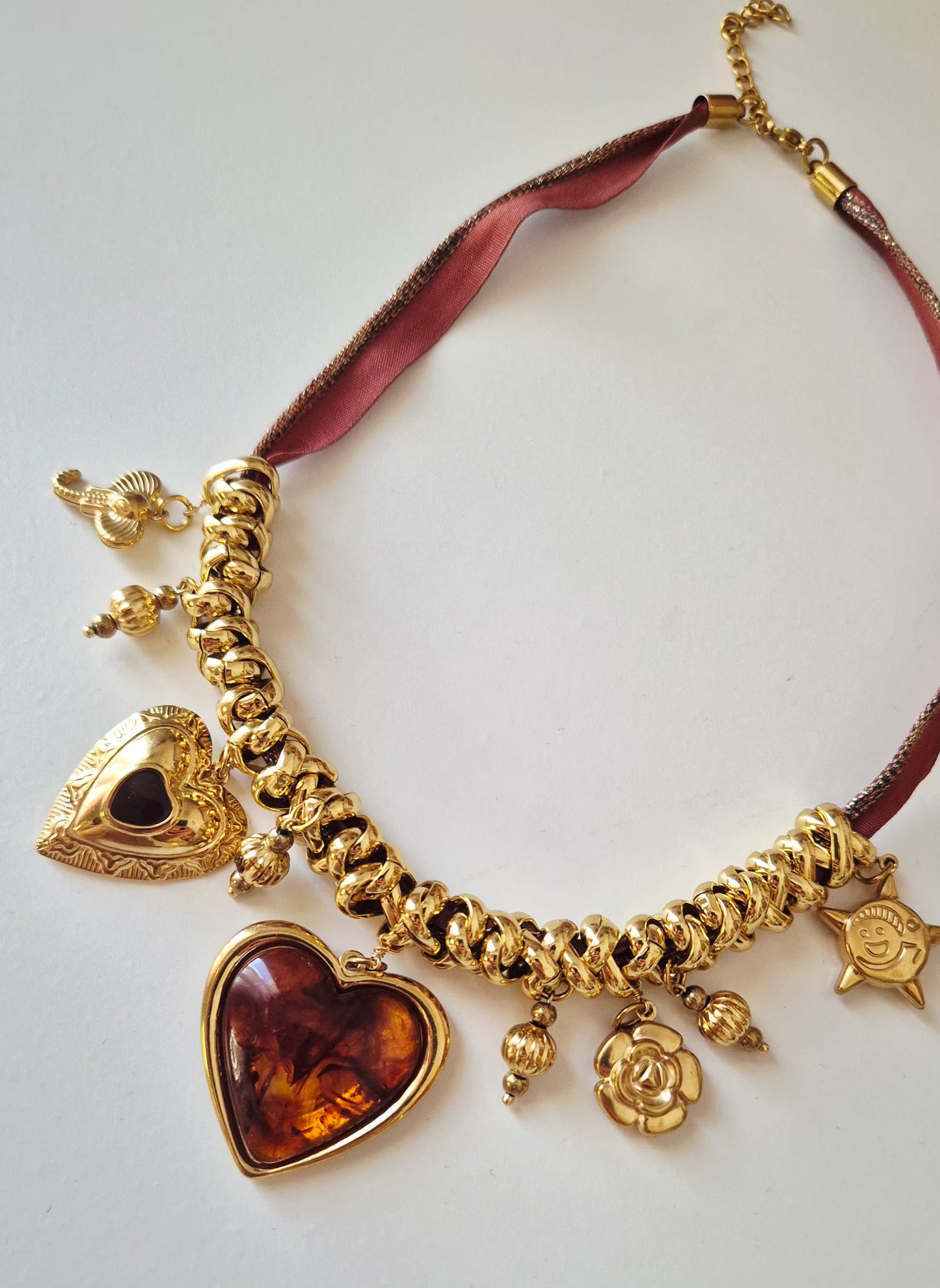 Collier Coeur Ambré
