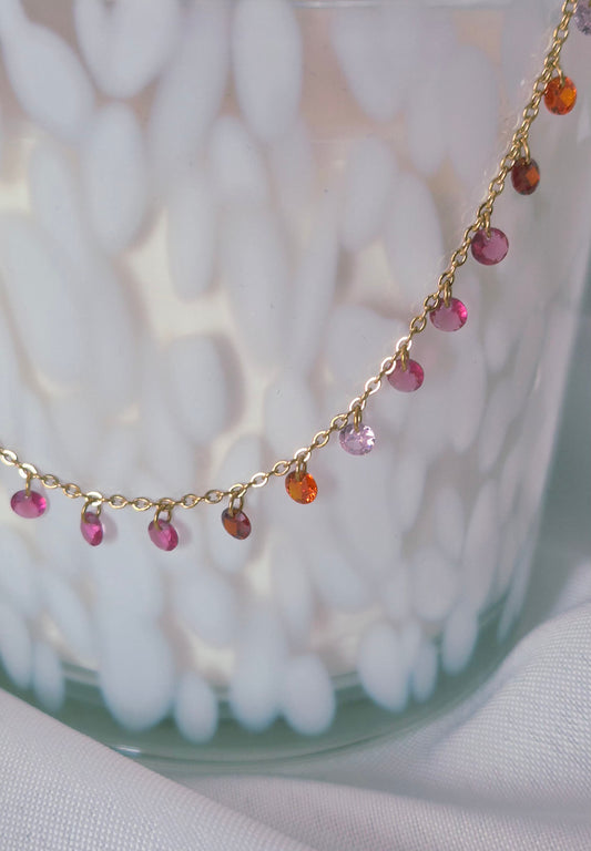 Collier crystal rose